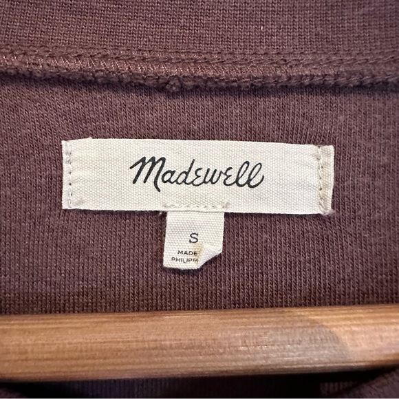 Madewell resourced brushed side button sweatshirt brown small - Picture 3 of 4
